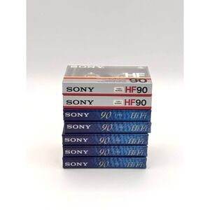 Lot of 7 Sony Blank Cassettes- HF90 & HiFi Type 1- NEW SEALED